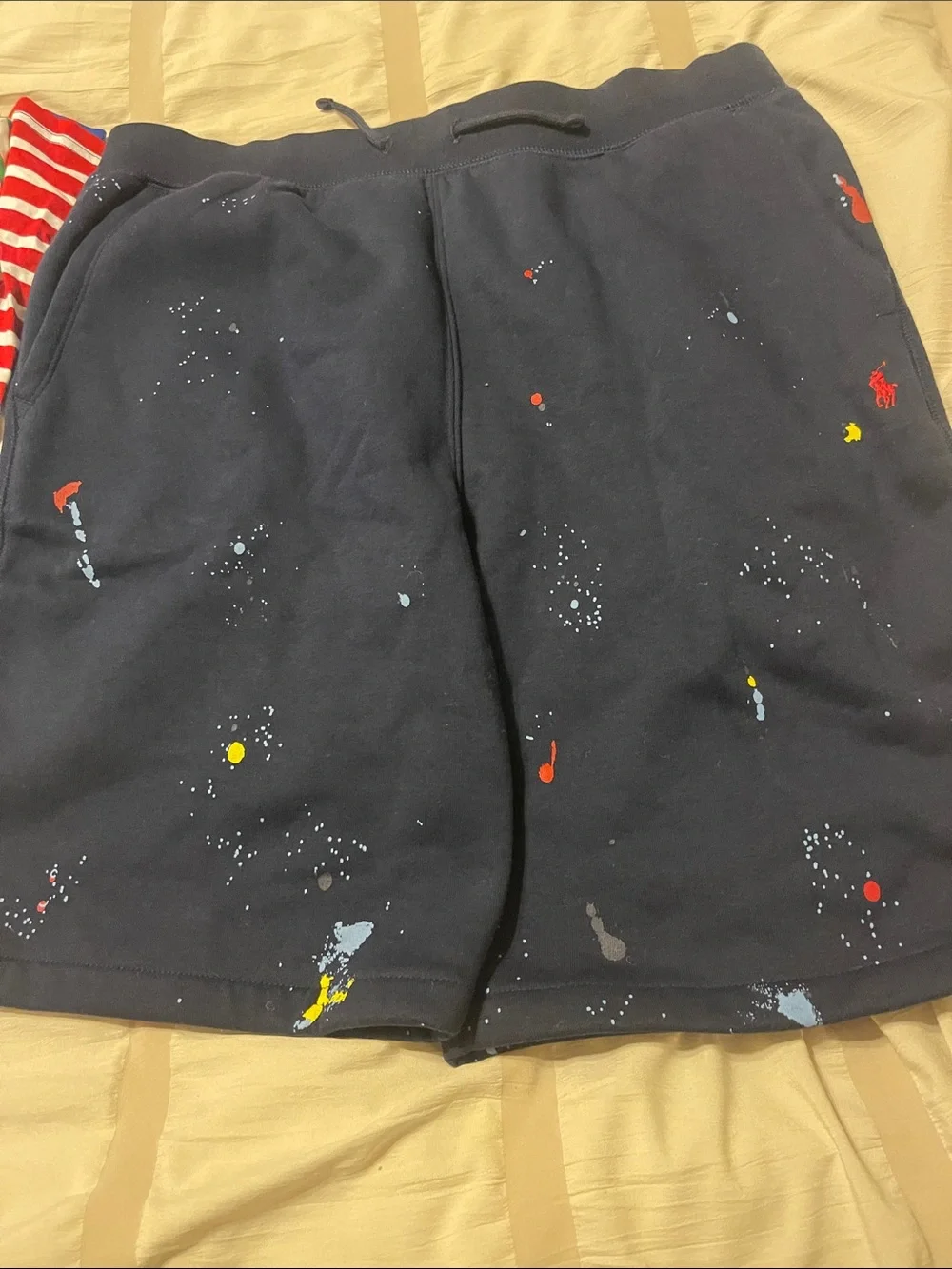 Ralph Lauren Navy Splash-Print Kids Shorts